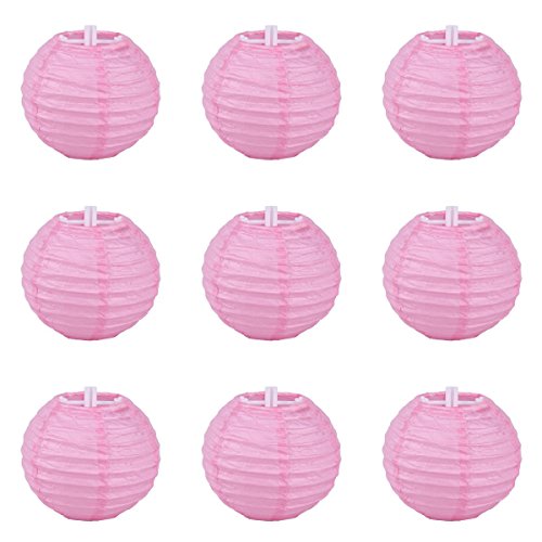 YL 9er. Papier Lampions Laternen Pink (10cm)