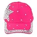 Voberry® 1Pcs New Fashion Baby Girll Boys High Quality Hip-Hop Baseball Cap Rhinestone Star Shaped Snapback Hat (Hot Pink)