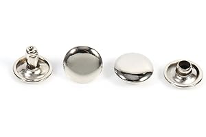 Walfront 100 Sets de Rivets Double Calotte en Métal pour DIY Bricolage Accessoires 10x8mm(Argent)