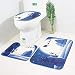 Produktbild Badezimmer Teppich Matten Set 3 Stück, Weihnachten Stil Soft Dusche Bad Teppich Bad rutschfeste Sockel Teppich + Deckel WC Cover + Contour Badematte Santa Claus
