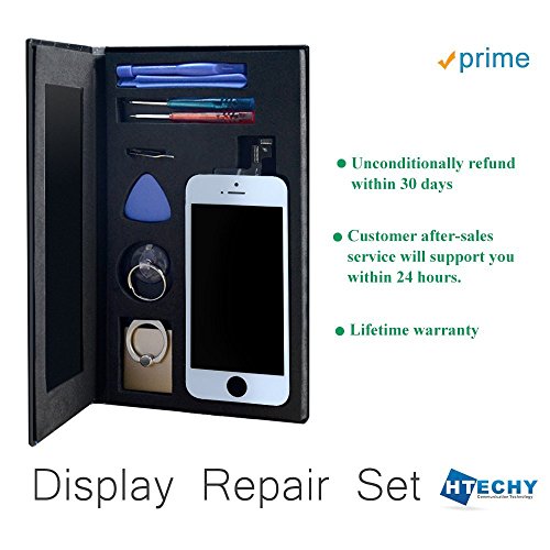 Htechy Kit de Reparaci  n de Pantalla Compatible para iPhone 5S Color Blanco Incluye Pantalla LCD Retina Cristal T  ctil de Alta Calidad y Herramientas