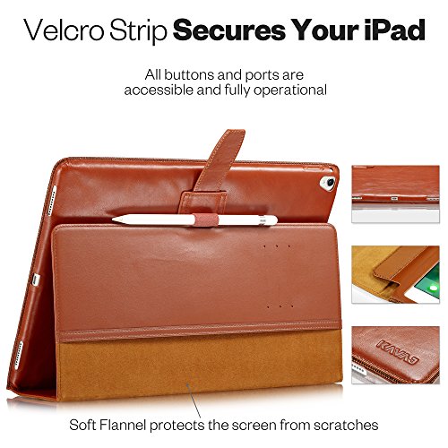 KAVAJ iPad Pro 12.9″ Hülle Echtleder Case „London“ für Apple iPad Pro 12,9 Zoll (2017) Cognac-Braun aus echtem Leder mit Stand und Auto Schlaf/Aufwachenen Funktion. Dünnes Smart Cover Schutzhülle Tasche - 5