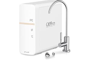 Frizzlife GX99 0,01 micron UF sistema di filtraggio dell'acqua sottolavello, filtrazione a 3 stadi, alta portata, con rubinetto, zero sprechi d'acqua, non richiede alimentazione, supporto tecnico USA