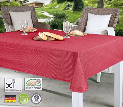 Garten Balkon Terrasse Camping Weichschaum Tischdecke mit Paspelband OVAL RUND ECKIG – Größe Farbe wählbar (Oval 140 x 190 cm Beere) - 2