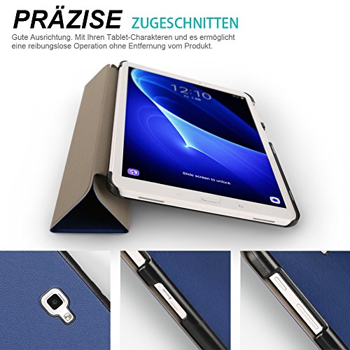 Samsung Galaxy Tab A 10.1 Hülle – Colico Ultra Dünn Case mit Ständer, eigebauter Magnet für Auto Sleep / Wake Up Funktion, Leder Tasche Etui Schutzhülle Cover Stand Holder , Perfekt Geeignet für Samsung Tab A 10.1 Tablet 2016 Version Wi-Fi/ LTE SM-T580N SM-T585N (Blue) - 8