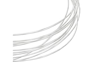 Beebeecraft Fil D'Argent Rond de 0.4 mm Calibre 27 925 en Argent Sterling 2 m pour Loisirs Créatifs Bijoux avec 2 chiffons de Polissage en Daim pour L'Enroulement de Fil la Fabrication de Bijoux