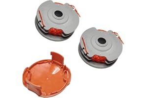 ERHUO 2 Pack Strimmer Spool Line Compatible with Flymo,Double Autofeed Spool Ø0.05 in 36ft Strimmer Spool+1 FLY060 Spool Cover,Replace of FLY021,Compatible with Flymo Power/Mini/Trim Grass Trimmer