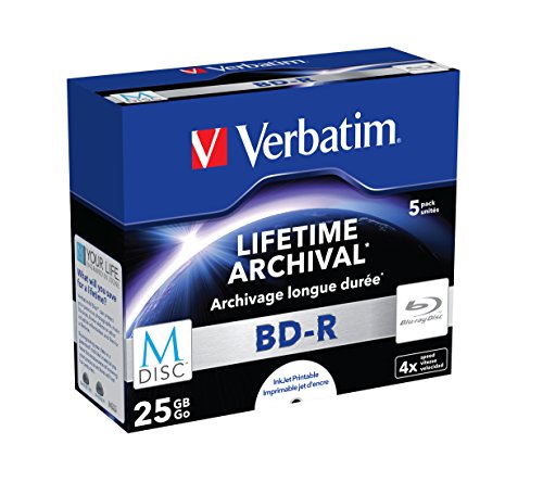 Verbatim 43823 M-DISC BD-R 4x 5-pack Blu-Ray Optical Media - 2