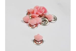 celloexpress FLOCK PINK Cat/Triangle Noses 9mm Metal Backs - Teddy Bear & Soft Toy Making Detailed Noses - Pack of 10