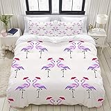 ZORMIEY Parure de lit Adulte,Housse de Couette,Chapeaux de Flamants Roses modèle sans Couture,1 Housse de Couette 200 x 200cm + 2 Taies d'Oreillers 50 x 75cm