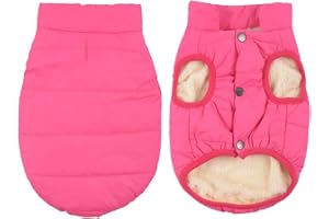 YEALAY Dog Winter Jacket Coat Windproof Puppy Dog Winter Vest Warm Fleece Clothes for Small Medium Large Dogs Apparel Cold Weather/Leash Hole (Medium, Pink)