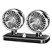Produktbild Betuy Auto Ventilator, Doppellüfter 24 Volt Auto Kfz Lüfter, Drehbarer Doppeltköpfe Lüfter mit 2 Geschwindigkeiten & Vertikal Horizontal einstellbar Ventilator, Leistungsstarke Gebläse Luftfilte
