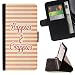 Produktbild Graphic4You Happies and Crappies Englisch Zitat Nachricht Brieftasche Leder Dünn Hülle Tasche Schale Schutzhülle für LG X Power2 / LG X Charge/LG K10 Power