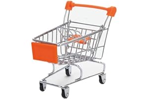GIVBRO Mini Supermercato Carretto della spesa Carrello Scrivania Giocattoli Portapenne Accessori Da Scrivania Regalo per Bambini Arancione