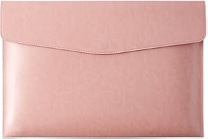 RISEPLUS Porte Documents A5 en Cuir PU Étanche avec Bouton Métallique ， Pochette Élégante et Résistante, Capacité 100 Feuilles, Porte-Vue Compact pour Bureau, Documents Administratifs et Livret de Voiture