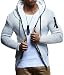 Produktbild LEIF NELSON Herren Strick-Jacke mit Reißverschluss | Casual Strick-Hoodie Lang Slim Fit | Männer Strick-Cardigan Langarm Kleidung Männer, Ecru-grau, XXL
