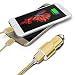 Produktbild ONX3 (Gold) Quick Charge Dual Port USB Full Metal Car Charger With LED Indicator 3.1A 24W Safety Hammer & Twin 1 Metre Type-C Nylon Braded Data Cable For Xiaomi Mi 5s Plus