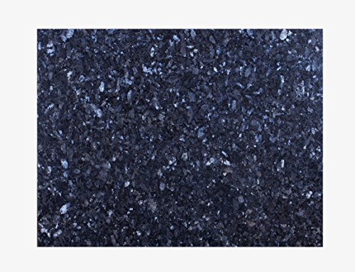 Große Arbeitsplatte Küchenplatte, Servierplatte oder Tischplatte aus poliertem Granit, dunkelblau-grau mit Design, Unikat Handarbeit 60 x 48 x 1,8 cm, 12KG - 3