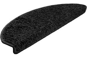 vidaXL Trappmattor 15 st 65x21x4 cm svarta halvrunda stora