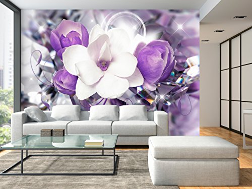 FOTOTAPETE 400×280 cm – VLIES TAPETE PREMIUM – PROFI QUALITÄT – 3 Farben zur Auswahl – Top moderne Wanddeko – Wandbilder XXL – Riesen Wandbild – Top Design Tapete – Neue exklusive Edition mit noch besser Druckauflösung – Deutsches Premium Vlies – Blumen Magnolie b-A-0298-a-b - 2