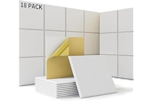 SUZAO 18 Stück Akustikplatten Selbstklebend, Schallabsorber Schallschutz mit Hohe Dichte 230kg/m³, 30x30x1cm Schalldämmung Wand tür Decken, Akustikpaneele Holz für Gaming Deko, Büros, Studios