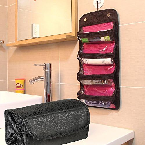 Hanging Toiletry Bag-Portable Travel Organizer Cosmetic Make up Bag case for Women Men Shaving Kit with Hanging Hook for vacation (Red)