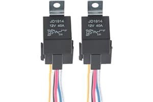 GTIWUNG 12V 40A Relé de Coche con Arnés de Enchufes, 5 Pin Terminal SPDT Auto Barco Carro Relais Relés, Automotive Relay 12V, Interruptor 5-Pin del Coche del Vehículo, Paquete de 2