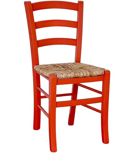 OKAFFAREFATTO MADDALONI Sedia Venezia In Legno Di Faggio Con Seduta In Paglia Di Riso, Colore Turchese, Prodotto In Italia, Altezza 87 Cm