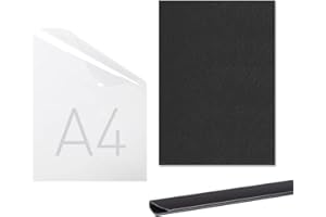 WESTOCK WE-STOCK Kit per Rilegatura Tesine e Presentazioni di Alta Qualità (5 pezzi) - 25 pagine - Nero