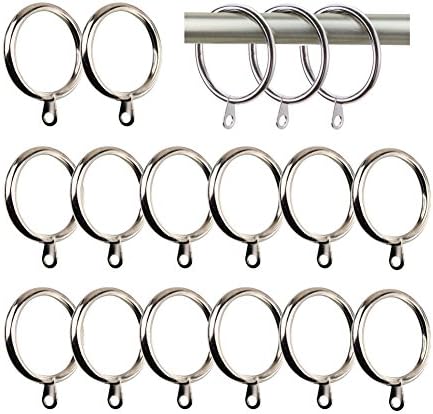 Smallones 14pcs Metal Curtain Rings with Hooks for Curtain Pole Rod Voile (38mm Interior Diameter)