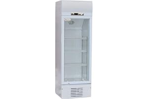 Ristoattrezzature Frigo Vetrina Refrigerata per Bibite - Verticale - Capacità 278 litri - 1 Anta in Vetro - Da 0 a +10°C - 59x61x190,5h cm