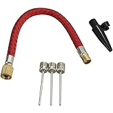 Busstier 5-Piece Pump Needle Set, Ball Blow Tip, Flexible Hose Adapter, Football Basketball Volleyball Ball Pump Needles, Bed