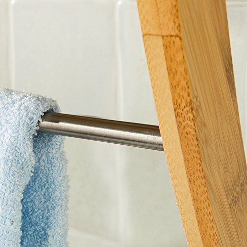 SoBuy® Wandregal,Handtuchregal,Handtuchhalter zur Wandmontage mit 3 Stangen aus Bambus, FRG47-N - 6