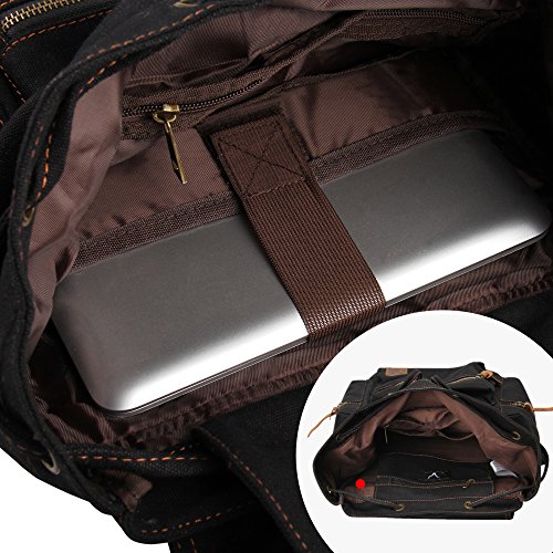Veevan Herren Damen Vintage Canvas Rücksack Retro Schulrucksack Daypacks - 4