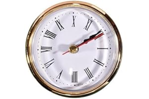 JINSBON Insertos de reloj de cuarzo de 65 mm de repuesto para números romanos, adornos dorados, números arábigos, movimiento de cuarzo