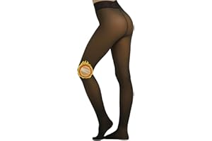 Arkim S/M/L/XL Collant femme hiver, Legging collant polaire femme grande taille, Collants thermiques pour femme - Doublure d'hiver - Faux translucide - En peluche