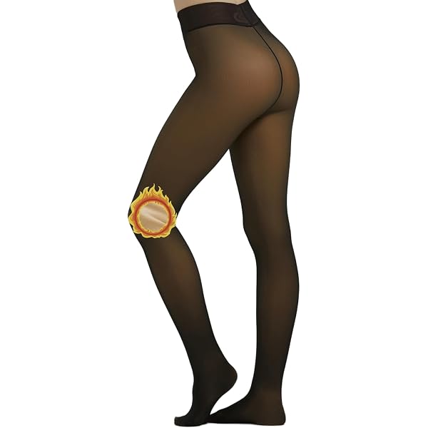 Collant Thermique Femme Polaire - Doublure épaisse 220g, Effet Transparent, Taille Haute Affinante | Pour Hiver 0-20°C, Extensible, Couleurs Noir Et Café - 2