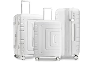 Sea choice Set di Valigie 3 pezzi 51×31×76cm Leggere Bagagli Espandibili Con 8 Ruote Girevoli Trolley da Viaggio 100L in Polipropilene Resistente