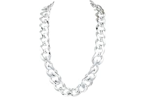 SOFPLATE 27.56 Inch Chunky Cuban Link Necklace Faux Acrylic Big Thick Punk Style 80s 90s Rapper Chain for DIY Clothing and Jewellery Decoration