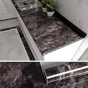 WISDOM Dark Brown Marble Wallpaper Contact Paper for Countertops Waterproof Dresser Cover Top Peel and Stick Countertop for Kitchen Counter Laminate Sheets Table Sticker 12