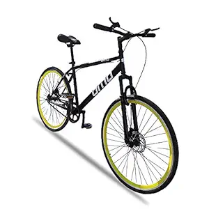Omobikes Ladakh X1 MTB Bike, 700c Wheel, Single speed for Men woman and adults, with Dual disc brakes And front Suspension , frame size 18 inch, steel frame, Multi color , for 13 year and above(90% Assembled)