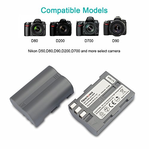 Newmowa Batterie EN-EL3 2 et Chargeur Micro USB Portable Kit pour Nikon EN-EL3 Nikon EN-EL3e et Nikon D50 D70 D70s D80 D90 D100 D200 D300 D300S D700 2 batteries 1 charger Newmowa Batterie EN-EL3 2 et Chargeur Micro USB Portable Kit pour Nikon EN-EL3 Nikon EN-EL3e et Nikon D50 D70 D70s D80 D90 D100 D200 D300 D300S D700 2 batteries 1 charger
