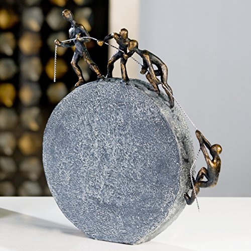 Moderne Skulptur LIFTING aus Poly bronzefinish Höhe 35,5 cm Breite 31,5 cm - 2