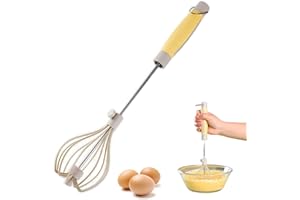 Irtyif Frusta Da Cucina,Frusta,Sbattitore Manuale,Frusta a Spinta Manuale Semiautomatica,Impugnatura Ergonomica,Mescolatore Frusta Rotante Multifunzionale Per Frustare,Battere Mescolare
