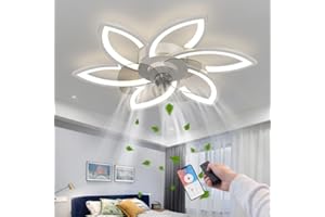 RRBEST LED Ceiling Fan with Illumination,Creativity 6 Flames,Silent Dimmable Fan Light Ceiling Light with Remote Control and APP Control