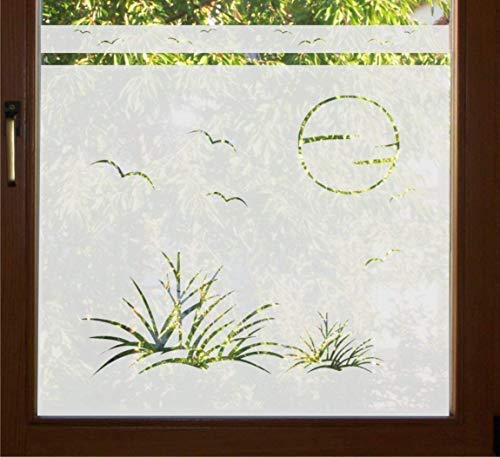 GD37 / 80cm hoch Sichtschutz Folie Bad Badezimmer Düne Fenster Sichtschutzfolie Fensterfolie Glasdekor Sichtschutzfolie Window blickdicht wasserfest selbstklebende Folie