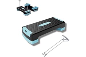 FFitness STEP FITNESS MULTIFUNZIONE CON CORDE PER ALLENARE L’EQUILIBRIO BALANCE STEP REGOLABILE IN ALTEZZA PEDANA DA AEROBICA GRADINO