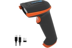 Tera 2D QR Barcode Scanner Wireless USB Wired 1D 2D Handheld Cordless Bar Code Reader for Digital/Printed Barcodes Works with Windows Mac Linux, D5100,Orange
