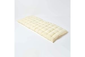 HOMESCAPES Coussin pour Banc de Jardin, Matelas de Sol, Coussin pour Banquette extérieure 2 Places, Coton - 108 x 42 x 5 cm - Crème