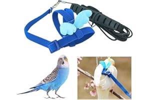CHANGYEAH Regolabile Corda da Addestramento,Guinzaglio per Pappagalli,Imbracatura per pappagallo regolabile per animali domestici e uccelli guinzaglio per attività all'aria aperta corda da addestramento(blu)